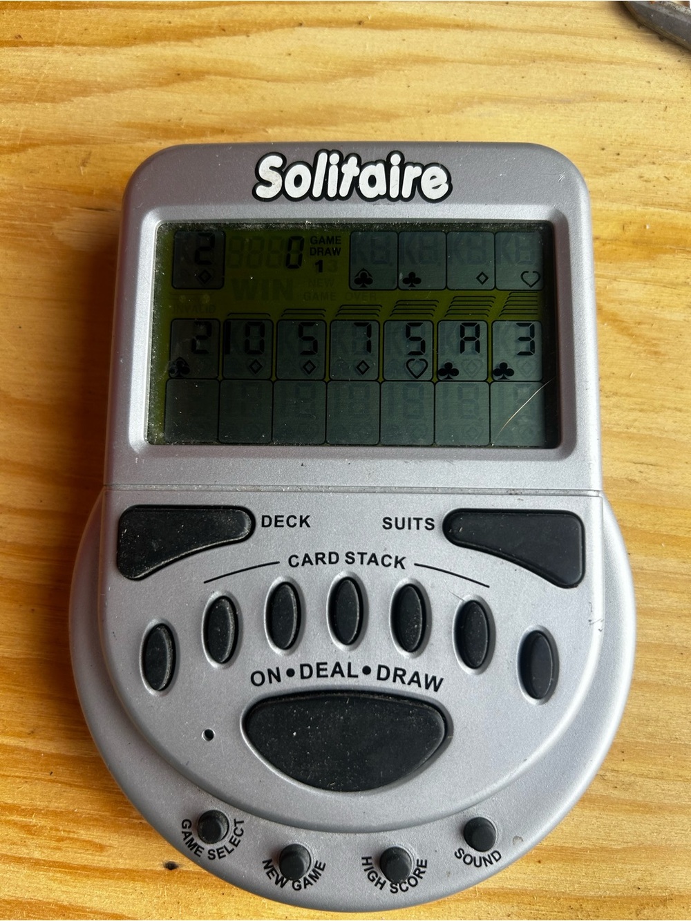 Solitaire Portable Electronic Game - Silver with Black Buttons
